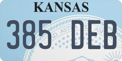 KS license plate 385DEB
