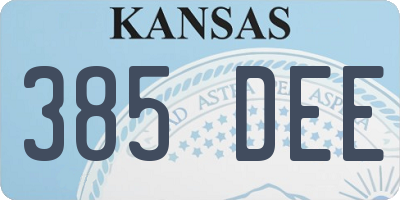 KS license plate 385DEE