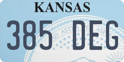KS license plate 385DEG