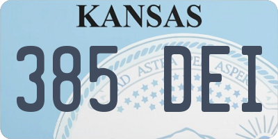KS license plate 385DEI