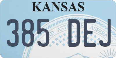 KS license plate 385DEJ