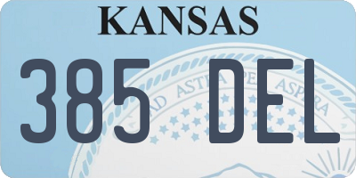 KS license plate 385DEL