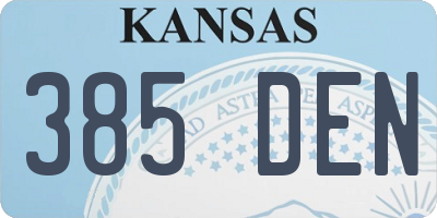 KS license plate 385DEN