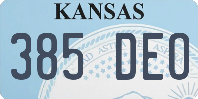 KS license plate 385DEO