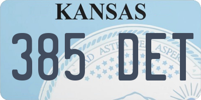 KS license plate 385DET