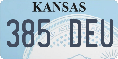 KS license plate 385DEU