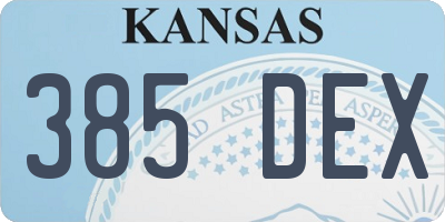 KS license plate 385DEX