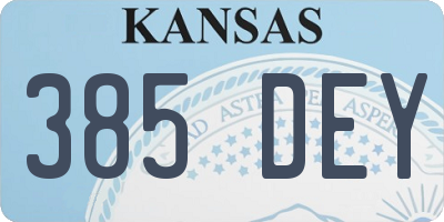 KS license plate 385DEY