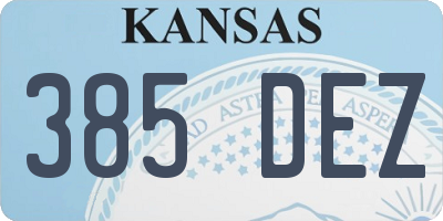 KS license plate 385DEZ