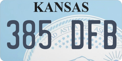 KS license plate 385DFB