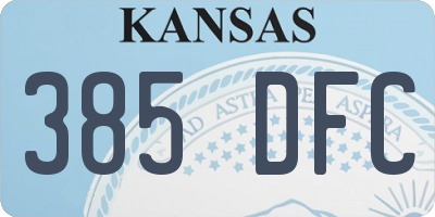 KS license plate 385DFC