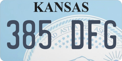 KS license plate 385DFG
