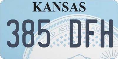 KS license plate 385DFH