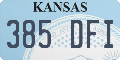 KS license plate 385DFI