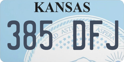 KS license plate 385DFJ