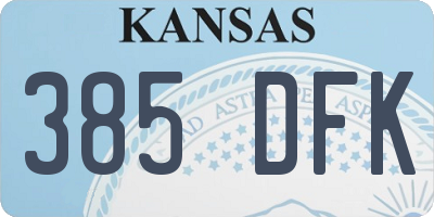 KS license plate 385DFK