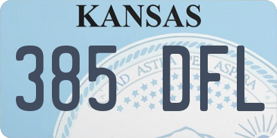 KS license plate 385DFL