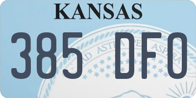 KS license plate 385DFO