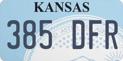 KS license plate 385DFR
