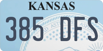 KS license plate 385DFS