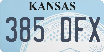 KS license plate 385DFX