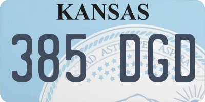 KS license plate 385DGD