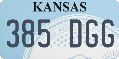 KS license plate 385DGG