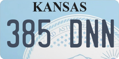 KS license plate 385DNN