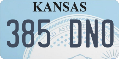 KS license plate 385DNO