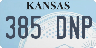 KS license plate 385DNP