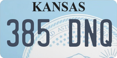 KS license plate 385DNQ