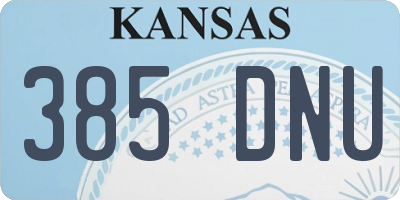 KS license plate 385DNU