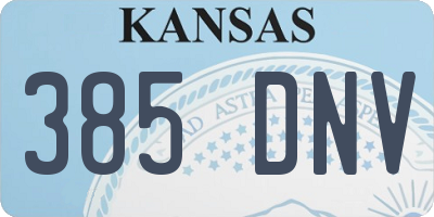 KS license plate 385DNV