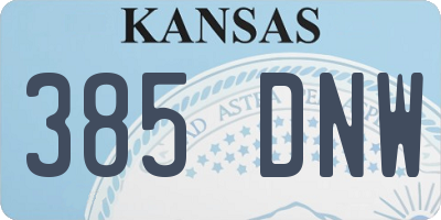 KS license plate 385DNW