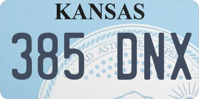 KS license plate 385DNX