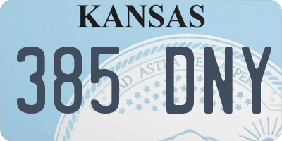 KS license plate 385DNY