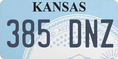 KS license plate 385DNZ
