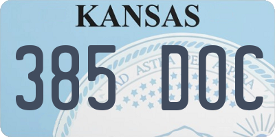 KS license plate 385DOC