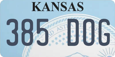 KS license plate 385DOG