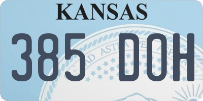 KS license plate 385DOH