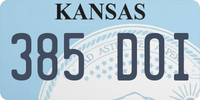 KS license plate 385DOI