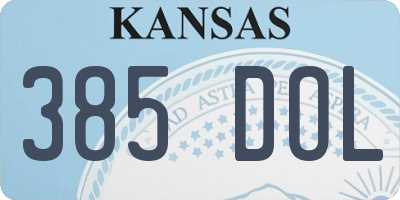 KS license plate 385DOL