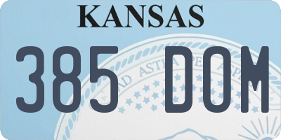 KS license plate 385DOM
