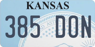 KS license plate 385DON