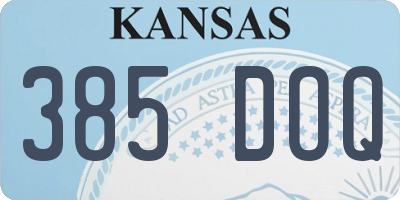 KS license plate 385DOQ