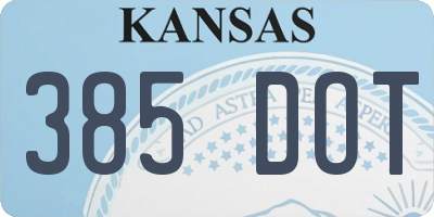 KS license plate 385DOT
