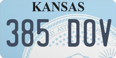 KS license plate 385DOV