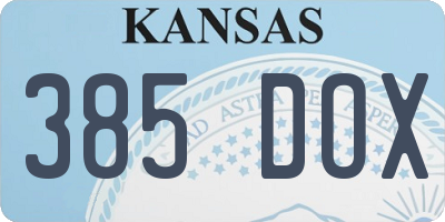 KS license plate 385DOX