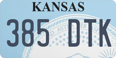 KS license plate 385DTK