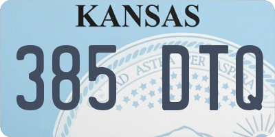 KS license plate 385DTQ